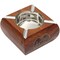 Saltoro Sherpi Wooden Ashtray with Brass Inlay Elephant Motifs - Vintage Look Square 4.5 Inch-